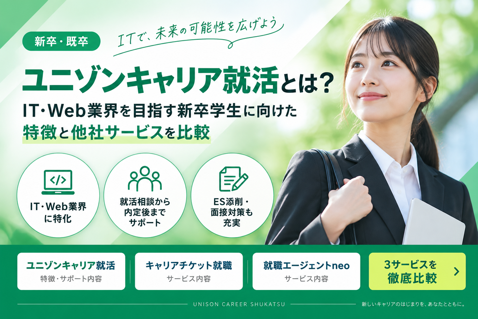 ユニゾンキャリア就活とは?IT・Web業界に特化した新卒エージェントの特徴を比較