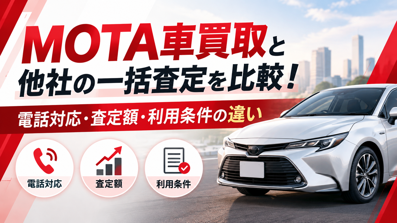 MOTA車買取と他社の一括査定を比較！電話対応・査定額・利用条件の違い